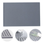 tapis silicone gris moderne points ronds adhésif cuisine résistant chaleur antidérapant collecteur résine