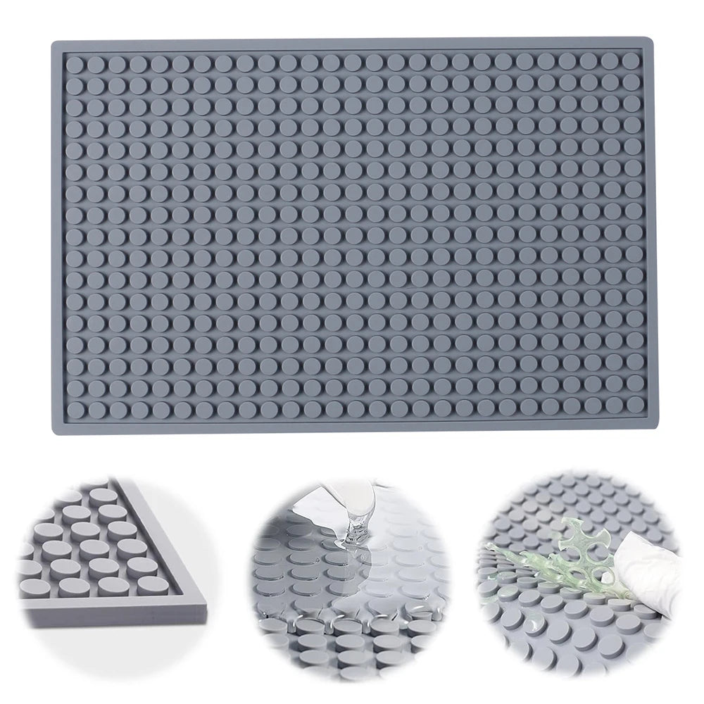 tapis silicone gris moderne points ronds adhésif cuisine résistant chaleur antidérapant collecteur résine