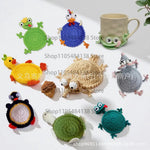 coasters crochetés motif animaux multicolores créatifs respectueux environnement tapis coussinets moderne