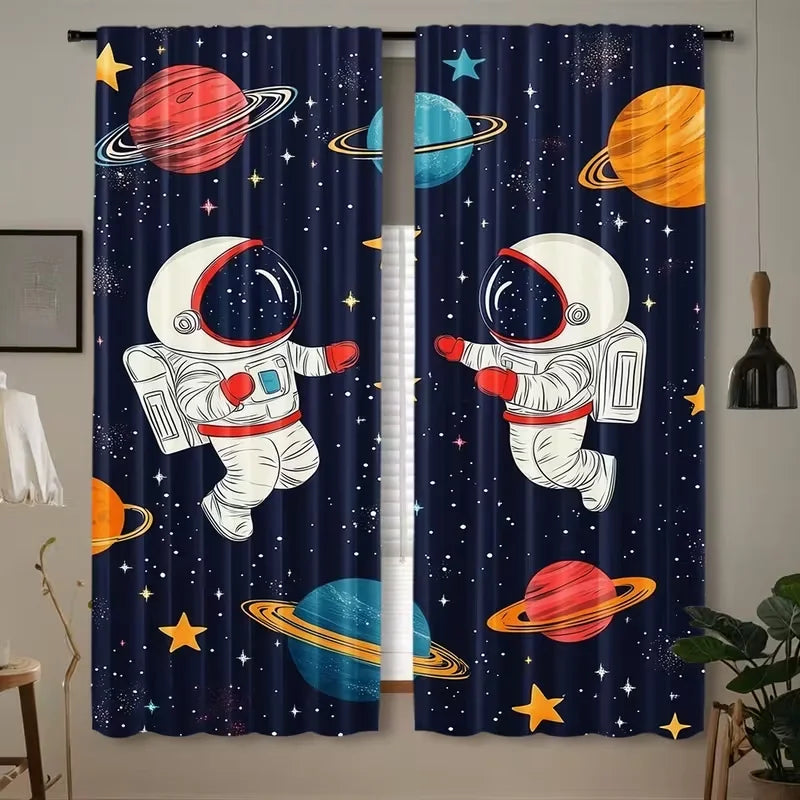 rideau astronaute bleu nuit rouge moderne fenêtre 100 polyesterôtel hospitalhôtel