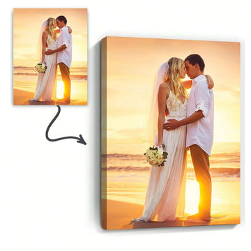 affiche toile personnalisée couple romantique motif floral décoration murale chambre moderne minimaliste