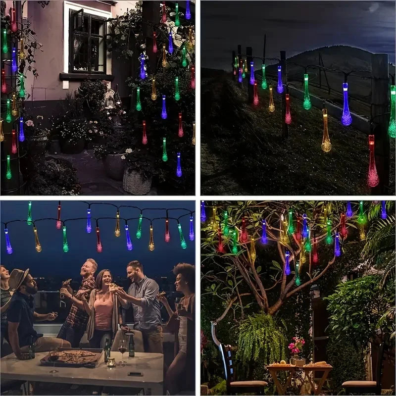 guirlande lumineuse solaire multicolore translucides 20 led 30 led 50 led moderne extérieure jardin