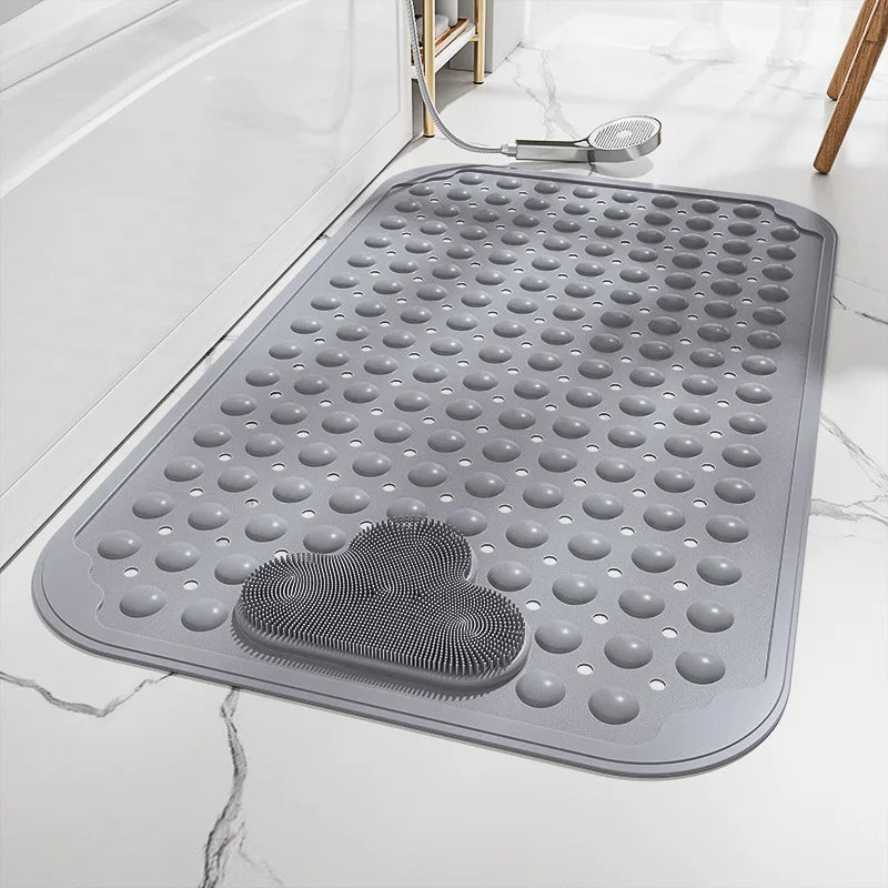 tapis bain moderne bleu clair perforations nuages relief anti dérapage salle bain suction cups