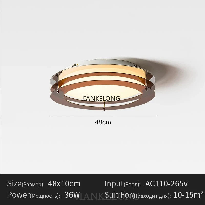 lampe contemporaine organique marron doré blanc fixée vis