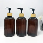 distributeur savon liquide noir transparent rayures moderne élégant 500ml Pompe bouchon bois
