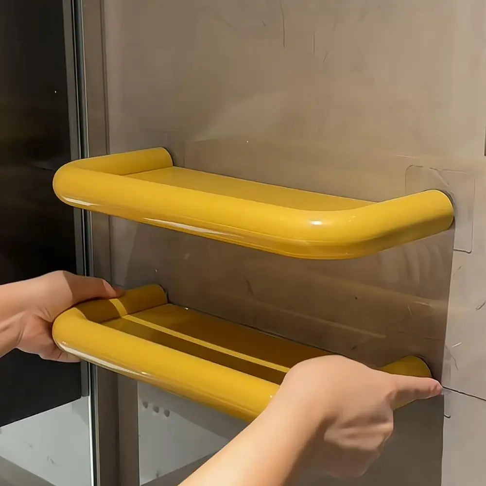 étagère murale adhésive réutilisable vert rouge jaune beige moderne rangement salle bain drainable articles