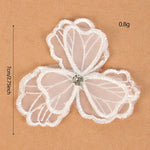appliques decoratives dentelle blanche fleurs papillons broderie fine mariage decoration 20 pieces translucent