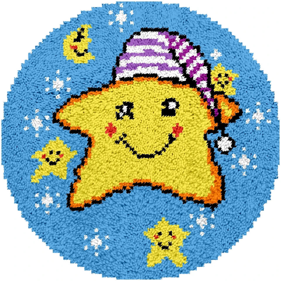 kit broderie tapis crochet laine multicolore motif animaux fleurs bricolage artisanat