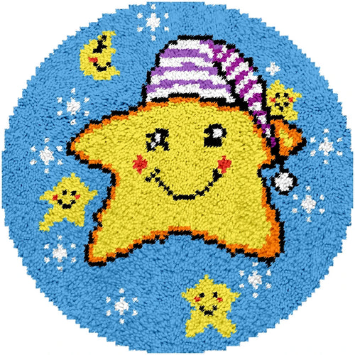 kit broderie tapis crochet laine multicolore motif animaux fleurs bricolage artisanat