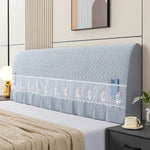 protège tête lit rose clair broderie florale moderne doux adhésif beige bleu clair