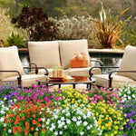 décoration extérieure bouquet artificiel fleurs simples feuilles vertes moderne blanc vert