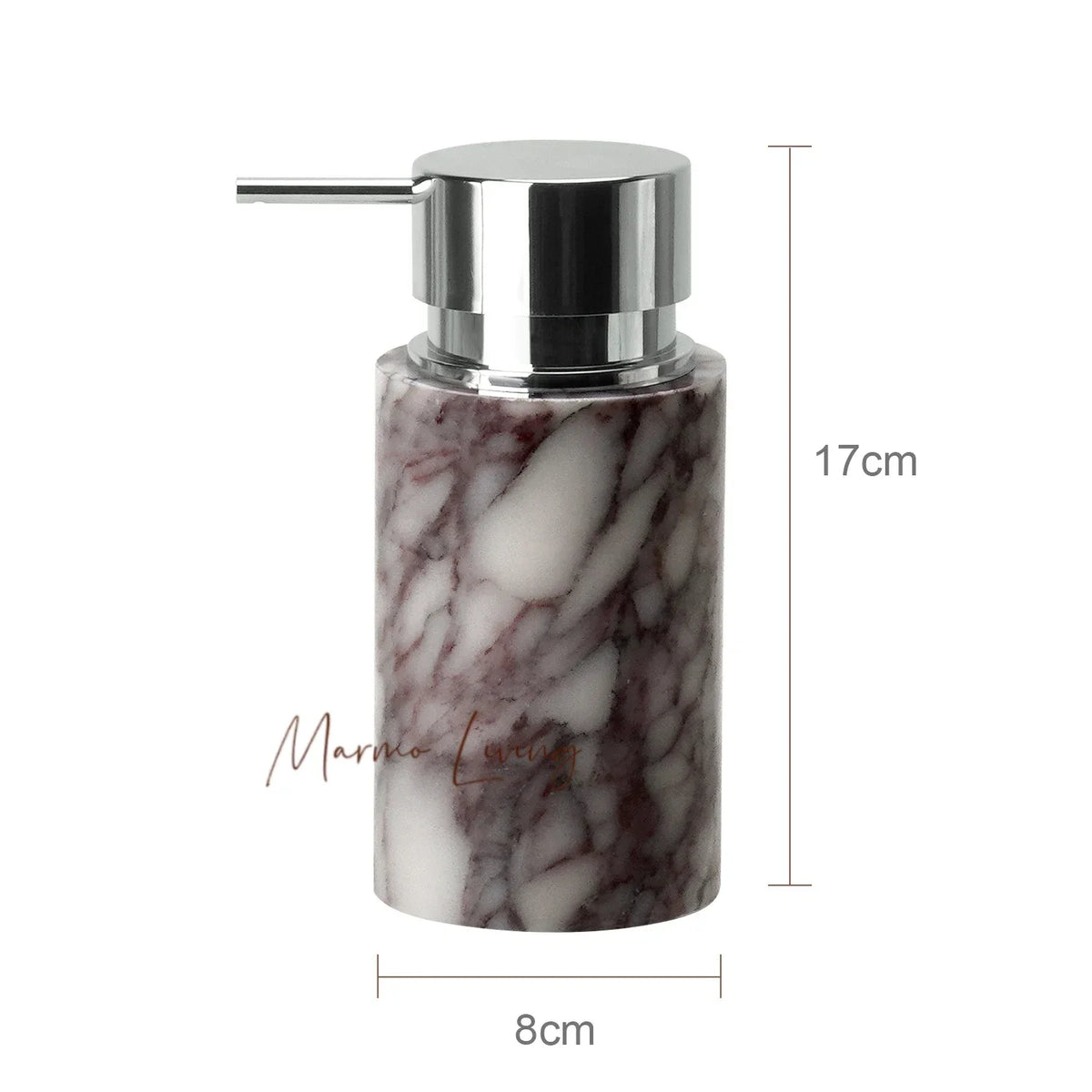 ensemble salle bain marbre violet blanc élégant distributeur savon diffuseur huiles essentielles porte gobelet