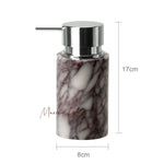ensemble salle bain marbre violet blanc élégant distributeur savon diffuseur huiles essentielles porte gobelet