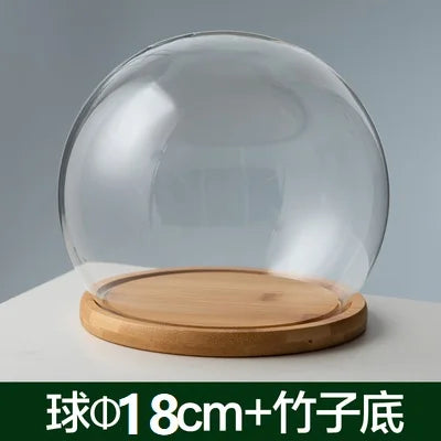 boule verre transparent socle bois décoration d'intérieur moderne objet d'exposition moderne