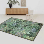 tapis botanique anti dérapant moderne végétal vert noir blanc 40x60cm 50x80cm 80x120cm 120x160cm