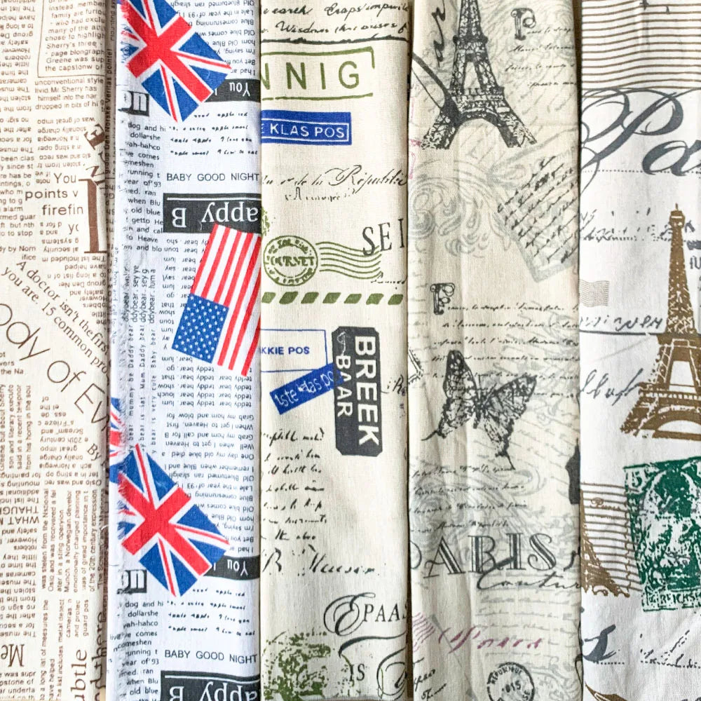 tissu coton lin imprimé journal rétro protection uv résistance abrasion vintage drapeaux décoratif coasters