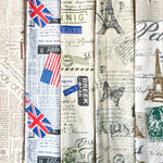 tissu coton lin imprimé journal rétro protection uv résistance abrasion vintage drapeaux décoratif coasters