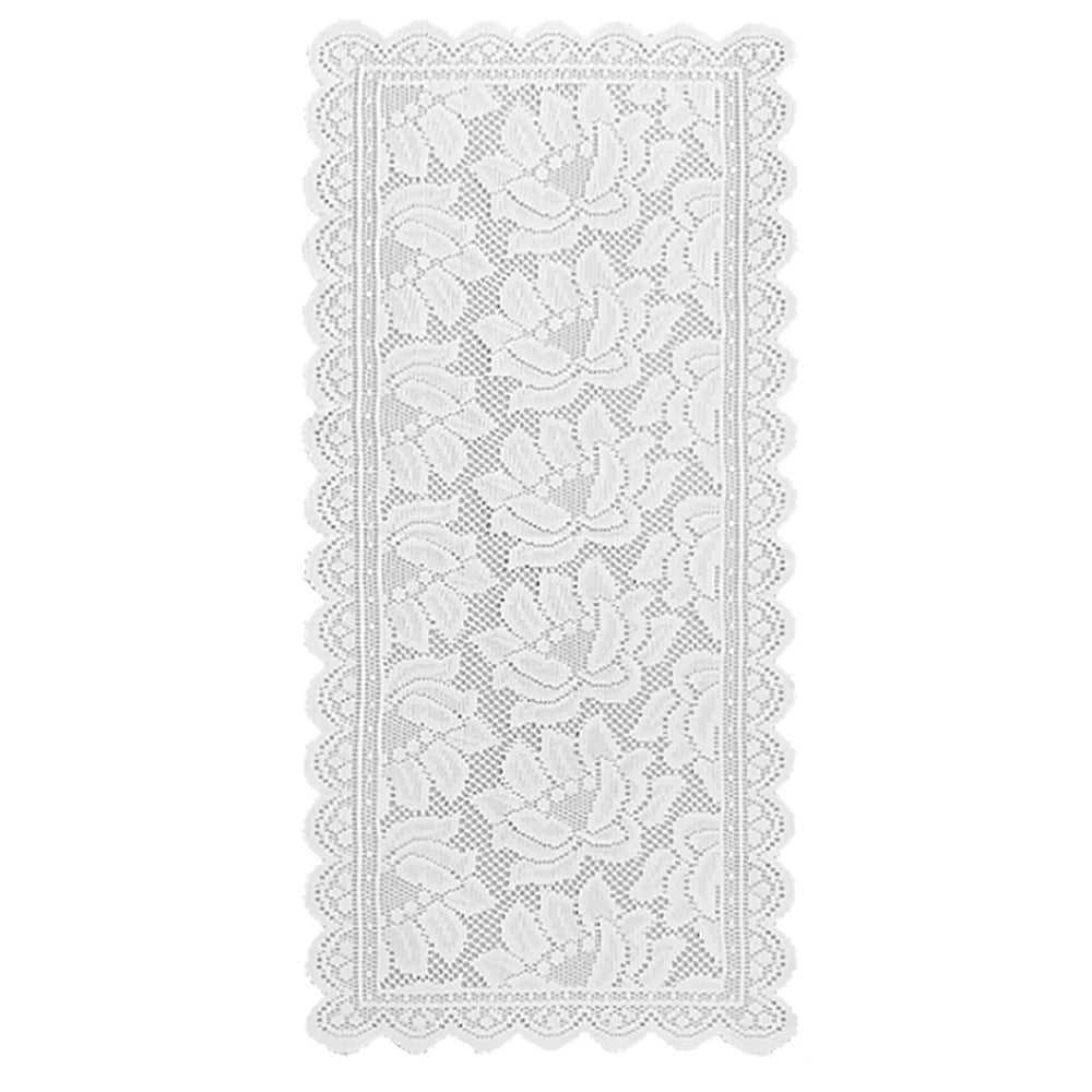 nappe table dentelle fleurs blanc motifs floraux bordure dentelée transparent deco vintage chambre salon