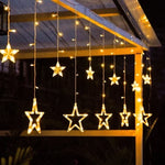 guirlande lumineuse solaire transparente boules dorées clips modernes décoration extérieure noël jardin festive