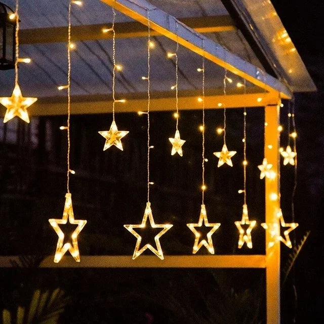 guirlande lumineuse solaire transparente boules dorées clips modernes décoration extérieure noël jardin festive