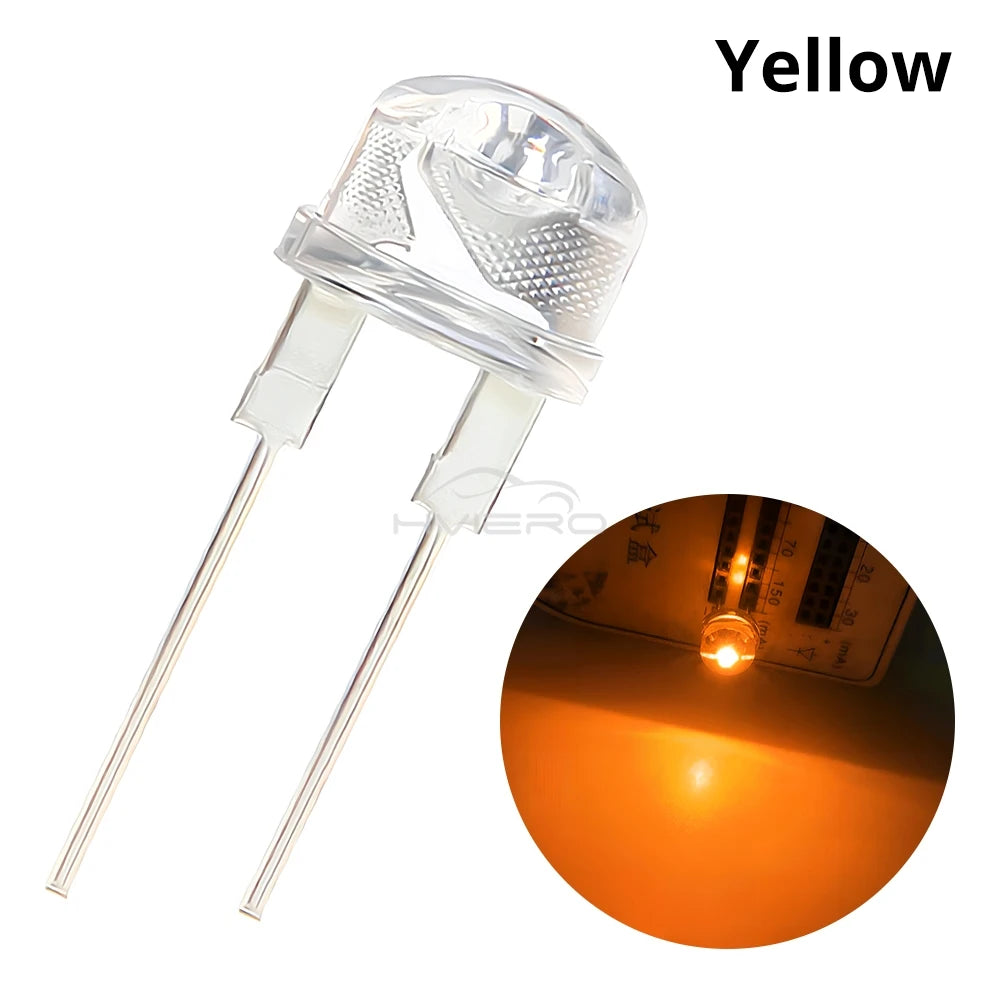 Diodes led 8mm bleu vert rouge blanc jaune ultra lumineuses lots grandes quantités