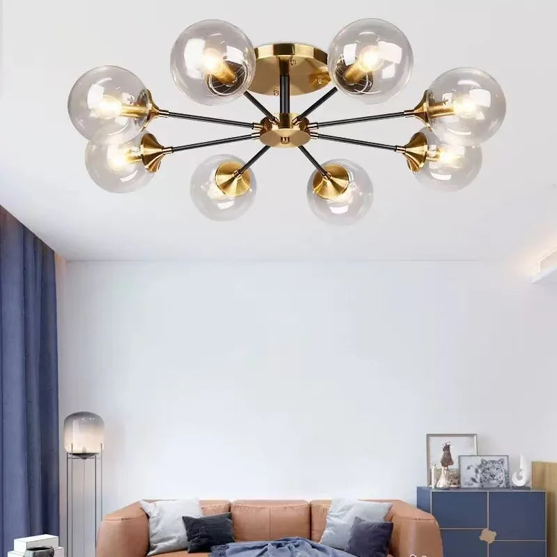lampe suspension or moderne spheriques transparentes scandinave led chambre salon