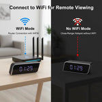caméra horloge numérique full hd wifi vision nocturne batterie microsd noir bleu moderne