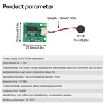 module commande vocale basse tension vert circuit imprimé microphone connecteur led protection inversion polarité