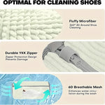 sacs lavage chaussures réutilisables côtelés intérieur duveté couleurs jaune gris blanc moderne