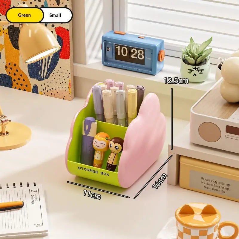 boîte rangement multifonctionnelle moderne beige rouge verte rose jaune papeterie calculatrice stylos carnets accessoires