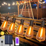 guirlande lumineuse solaire transparente jaune doré conique vintage clips extérieur patio jardin 9.5m 12m