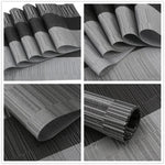 serviettes table modernes gris noir rayures horizontales adhésives faciles nettoyer pièces 12 cercles