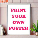 affiche personnalisable toile imprimée moderne minimaliste clips cadre mural blanc rose bleu noir