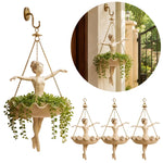 plantes suspendues ballerine tutu chaines decoratives jardin exterieur intérieur arrosoir lierre