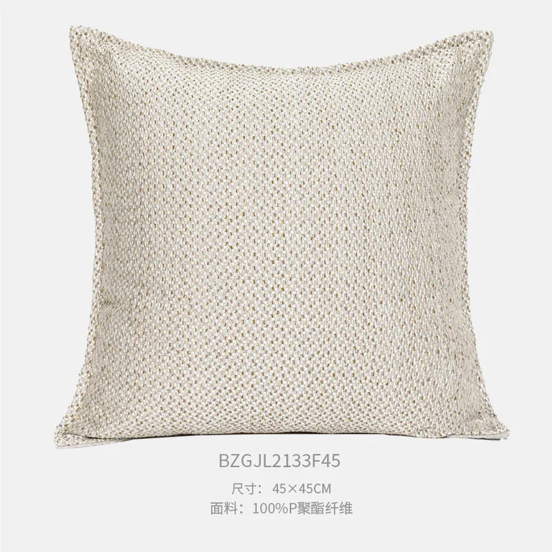 housse coussin carré motif léopard géométrique zigzag texture bouclée moderne polyester