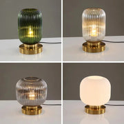 Lampe de chevet en verre moderne nordique avec abat-jour LED pour chambre et bureau