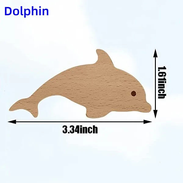 poignées tiroir bois animal marin dauphin pieuvre phoque hippocampe moderne vis chambre enfant decoration