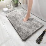 tapis bain poilu antidérapant imperméable résistant couleur gris moderneintérieur prière cuisine chambre