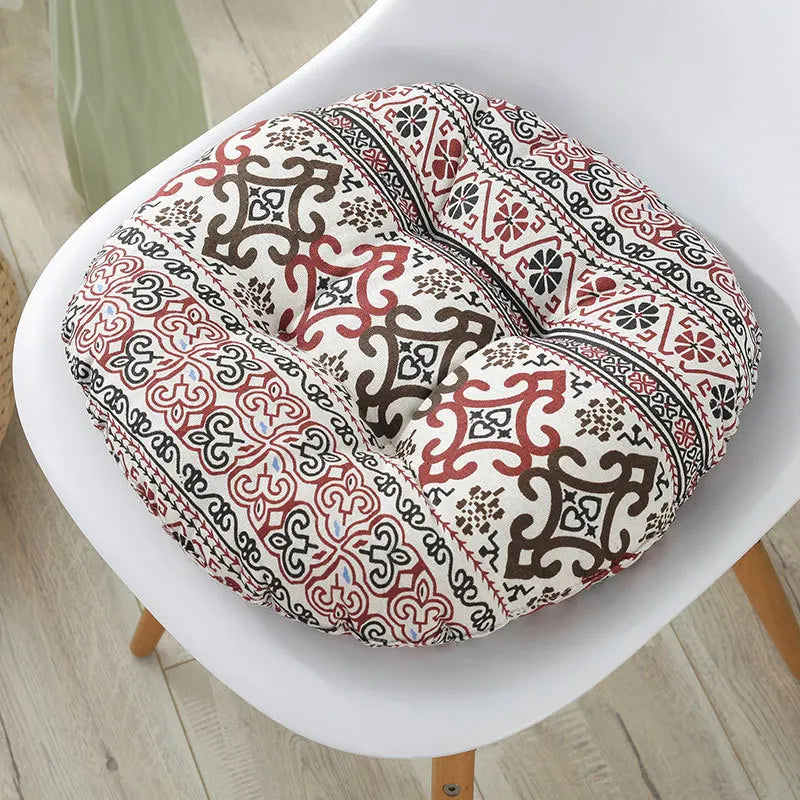 coussin chaise rond confortable mousse polyestère motif géométrique repas siège maison