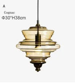 suspension lumineuse moderne verre transparent conique ampoules led blanc doré chambre salon