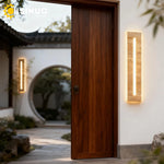 lampe murale moderne pierre naturelle texture marbrée hydrofuge ip65 85265v led 60cm 80cm beigeclair