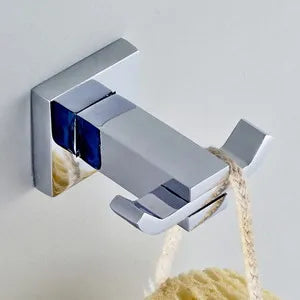 accessoires salle bain chrome moderne barre serviettes porte papier rangement brosses dents contemporain fixations