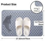 tapis bain antidérapant pvc dauphin moderne 35x70cm drainage texturé bulles ventilation gris rose