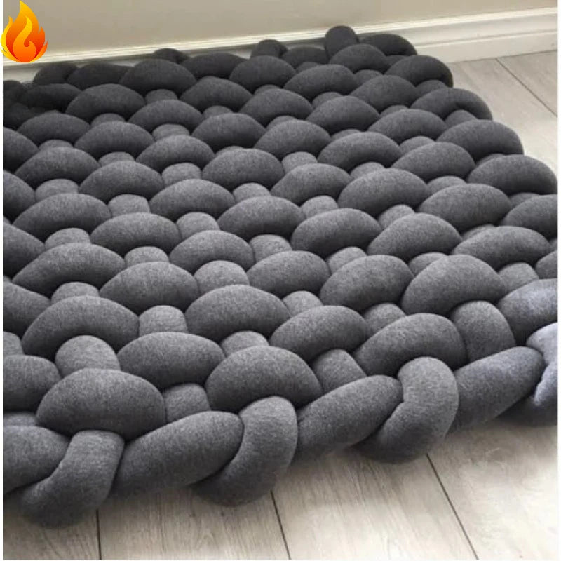 tapis jeu coton blanc rose motif géométrique moderne doux bébé