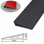 tapis seuil adhésif gris noir rayures moderne 60cm large 80mm épais