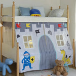 tentes lit enfants thème château princesse sous marin espace opaques gris bleu rose blanc