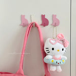 porte clés chat rose clair blanc silhouette simple minimaliste moderne auto adhésif muraux non