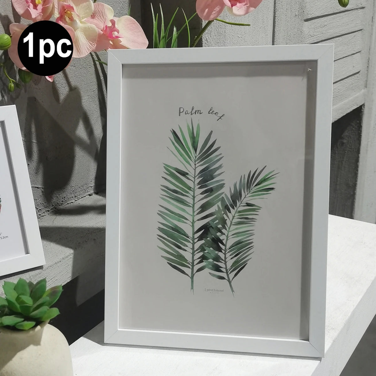 cadre photo bois rectangulaire contemporain mur table motifs floraux abstraits