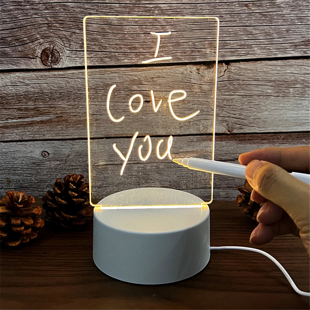 lampe led veilleuse transparente moderne usb base lumineuse stylo lumineux blanc rechargeable