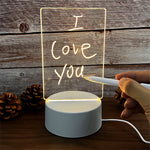 lampe led veilleuse transparente moderne usb base lumineuse stylo lumineux blanc rechargeable